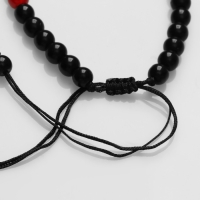 Браслет-оберег &laquo;Рука счастья Хамса&raquo; гранд, цвет красно-чёрный с серебром, d=6 см