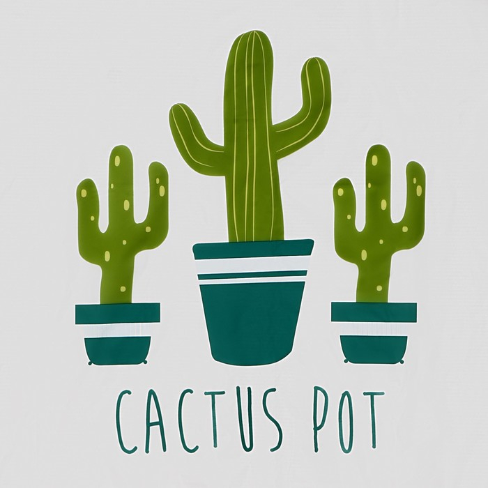 Штора для ванной Доляна &laquo;Кактусы&raquo;, 180&times;180 см, EVA