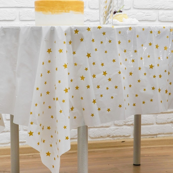 Скатерть &laquo;Звёзды&raquo;, 137х220 см, цвет золотой