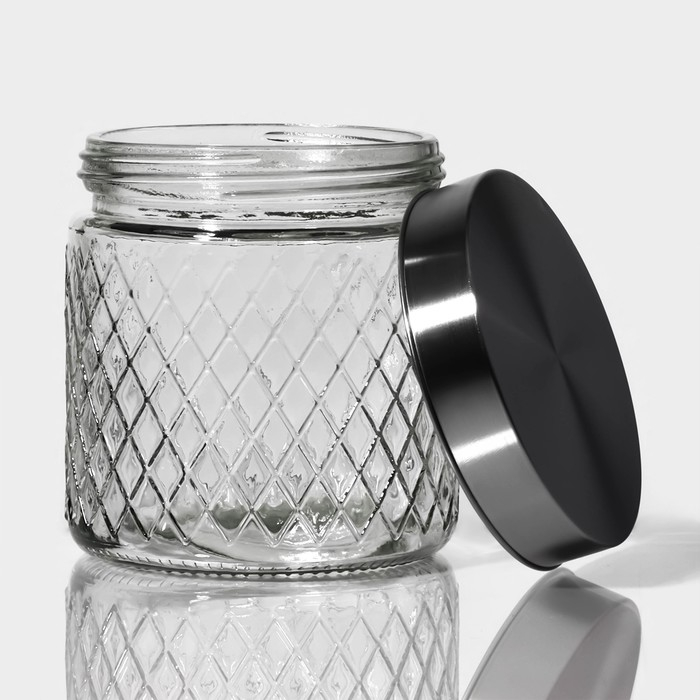Банка стеклянная для хранения сыпучих продуктов &laquo;Премиум&raquo;, 850 мл, 11&times;12 см, с металлической крышкой