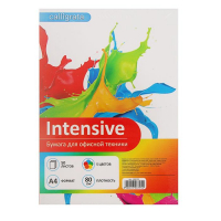 Бумага цветная А4, 50 листов Calligrata Интенсив, 5 цветов, 80 г/м&sup2;
