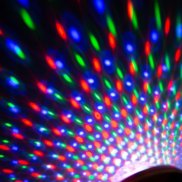 Световой прибор &laquo;Диско-шар&raquo; 11 см, динамик, пульт ДУ, свечение RGB, 5 В