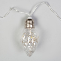 Гирлянда &laquo;Нить&raquo; 3 м с насадками &laquo;Лампочки шишки&raquo;, IP20, прозрачная нить, 80 LED, свечение мульти, 8 режимов, 220 В