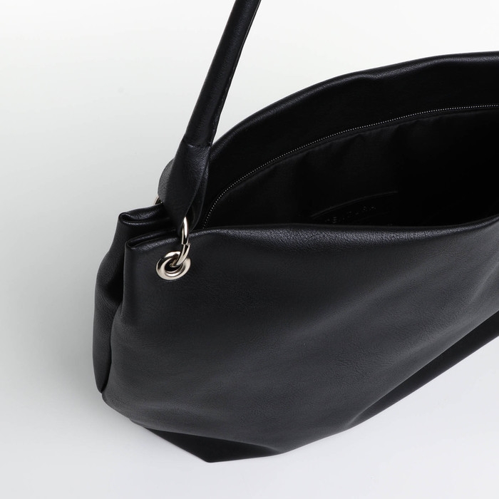 Сумка-мешок на молнии, TEXTURA, большой размер, цвет чёрный