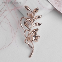 Брошь &laquo;Ветвь&raquo; с цветком, цвет белый в розовом золоте