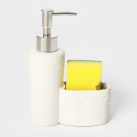 Дозатор для моющего средства с подставкой для губки Доляна &laquo;Роза&raquo;, 200 мл