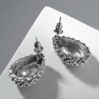 Серьги со стразами &laquo;Морское сияние&raquo;, цвет изумрудный в чернёном серебре