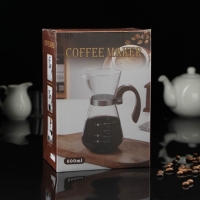 Кемекс стеклянный с мерной шкалой &laquo;Типика&raquo;, 600 мл, с деревянной ручкой