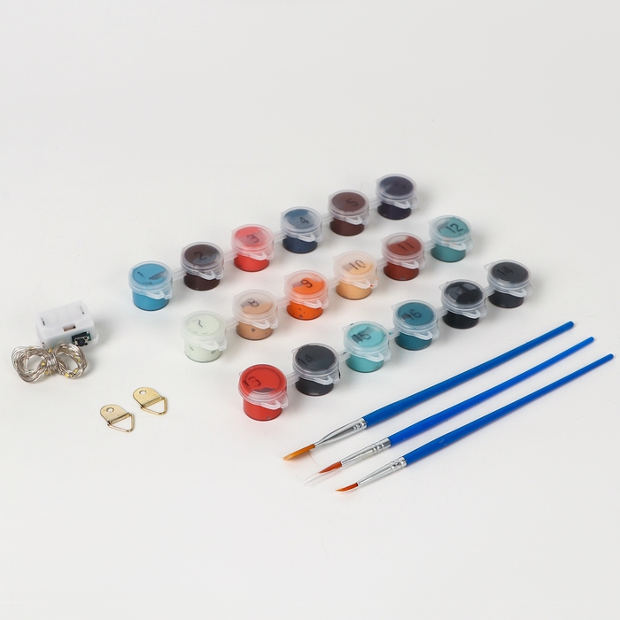 Картина по номерам с подрамником и гирляндой &laquo;Замок&raquo;, 30 х 40 см