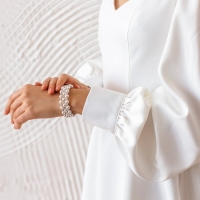 Браслет-пружинка &laquo;Жемчужный ряд&raquo; 3 ряда, d=6,5 цвет белый в серебре