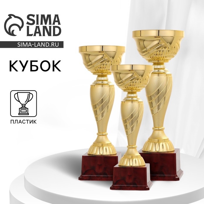 Кубок 120С, наградная фигура, золото, подставка пластик, 29,5 &times; 10 &times; 9,5 см