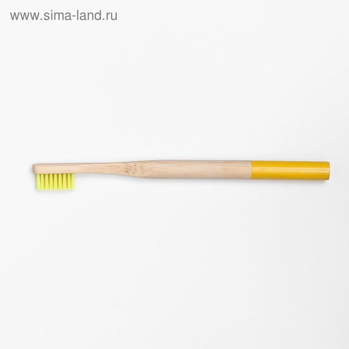 Бамбуковая зубная щётка средней жесткости, микс цветов