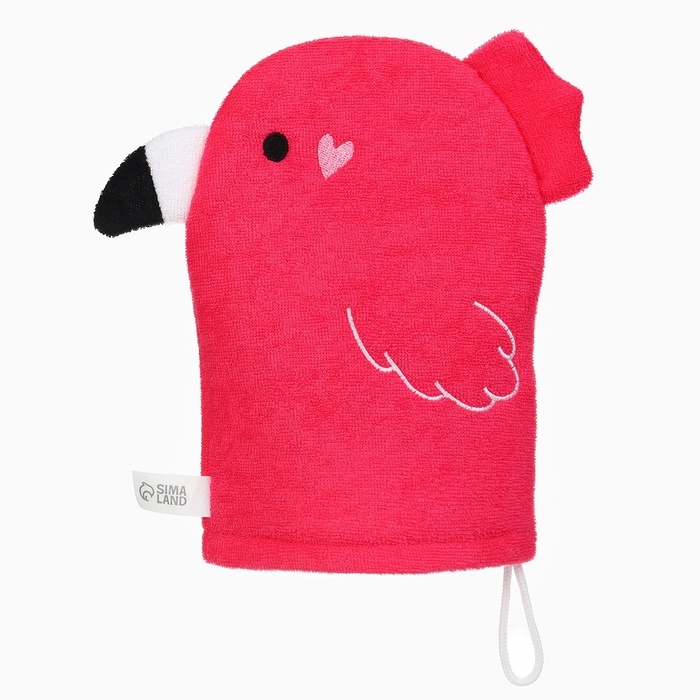 Детская мочалка для купания &laquo;Фламинго&raquo;, махра