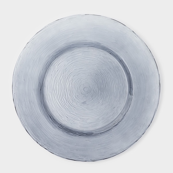 Тарелка подстановочная &laquo;Рифл&raquo;, d=32,5 см, стекло, голубая