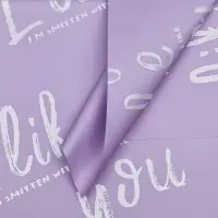 Пленка для цветов матовая, &laquo;Ты мне нравишься&raquo;, 57&times;57 см, лиловый, 65 мкм