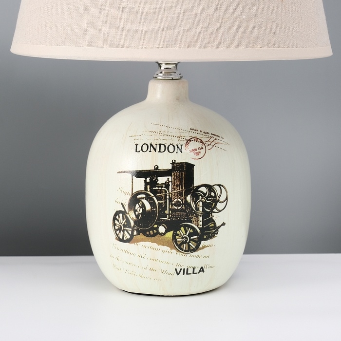 Настольная лампа с абажуром RISALUX &laquo;Аззуро&raquo;, Е14, 40 Вт, коричневый, 23&times;23&times;45 см