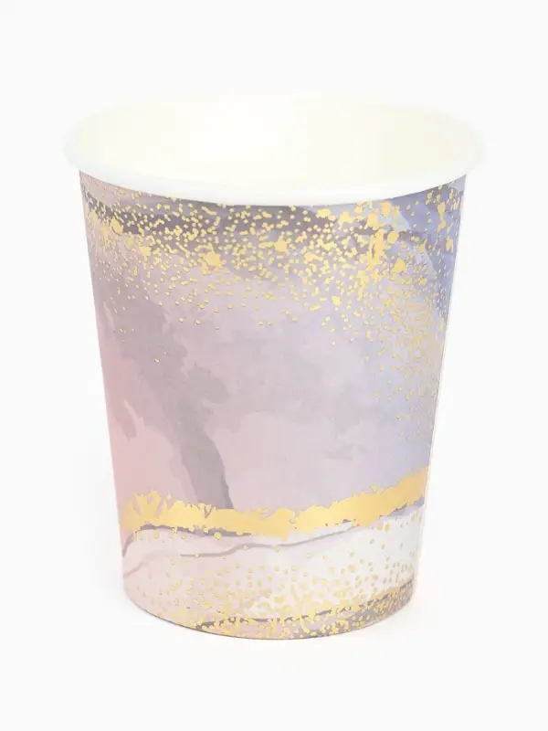 Набор посуды для праздника на 20 персон, мрамор розовый (тарелки 23 см, стакан 250 мл)