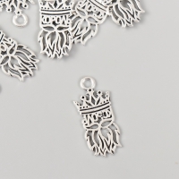 Металлический элемент, декоративная подвеска &laquo;Король&raquo; набор 10 шт 1,1х2,5 см