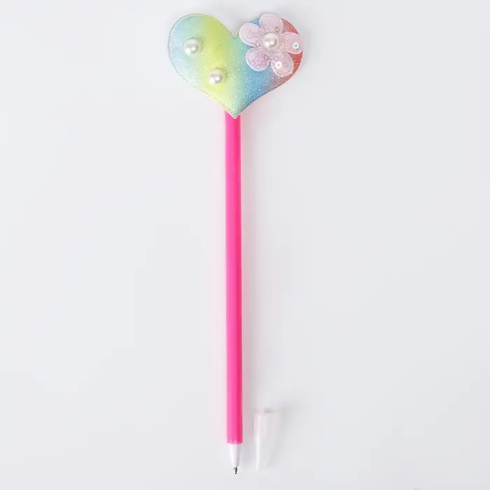 Ручка &laquo;Радужное сердце&raquo;, синие чернила, МИКС