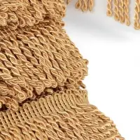 Бахрома жгут, 6,5 см, 20 м&plusmn;0.5, цвет золотой