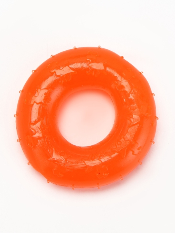 Игрушка жевательная "Кольцо" прозрачная, PP, 6,7 х 2 см, оранжевая
