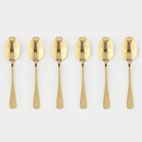 Набор ложек столовых 6 шт "Эмили" 20,5 см, цвет золото