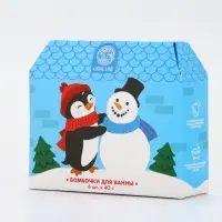 Бомбочки для ванны в домике &laquo;Пингвин&raquo;, набор 6 шт х 40 г, URAL LAB