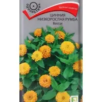 Семена цветов Цинния низкорослая Румба Жёлтая, 0,1гр