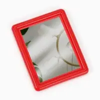 Зеркало (1) б/увел 7,5*6см пластик (фас 20шт цена за шт) фиолет накл QF