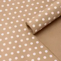 Бумага упаковочная крафт на коричневом "Бисер белом", 0,68 х 10 &plusmn;5% м, 60 г