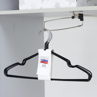 Набор вешалок антискользящих, металл с ПВХ покрытием, 41&times;20&times;0,3 см, 5 шт, цвет черный