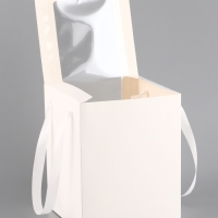 Коробка для цветов, 16 х 16 х 20 см, белая