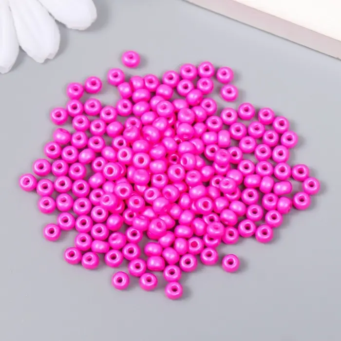Бисер стекло 6/0 "Неоново-розовый" 15 гр