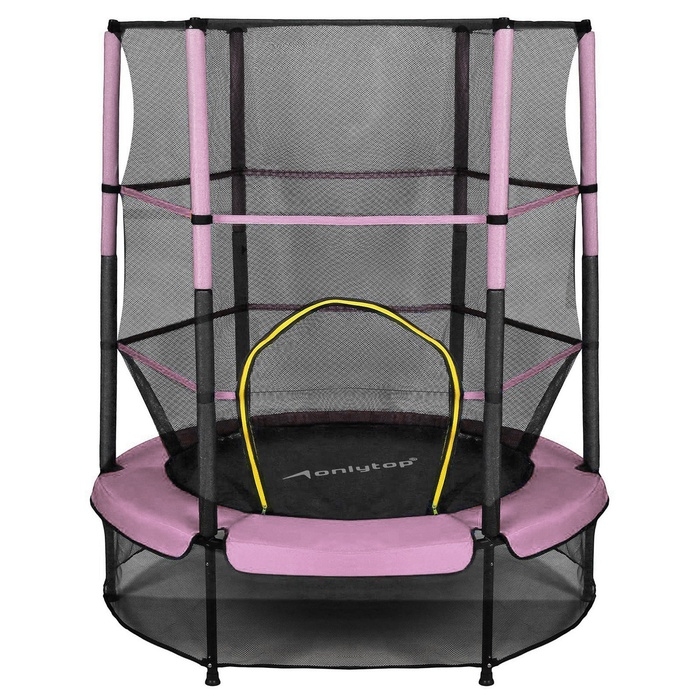 Батут 140 см, высота сетки h=125 см, цвет розовый