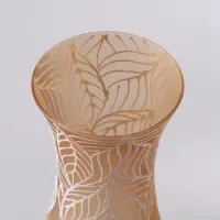 Ваза &laquo;Кармен&raquo; листья, волна, h=26 см, стекло, пудра