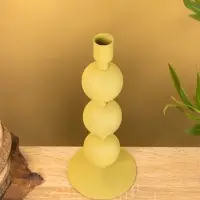 Подсвечник на 1 свечу текстурный "Оливковый" с 3 сферами 10х10х25 см