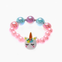 Набор детский "Выбражулька" единорог 4 пр-та: кулон, браслет, кольцо, клипсы  цв. разноц