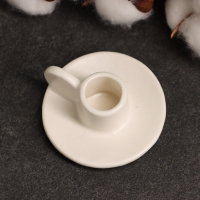 Подсвечник "Саймон" белый глянец, 3х6х6см