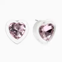 Серьги "Кристалл" сердце, цвет прозрачно-розовый