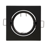 Светильник встраиваемый поворотный, под лампу MR16, квадрат, металл, черный