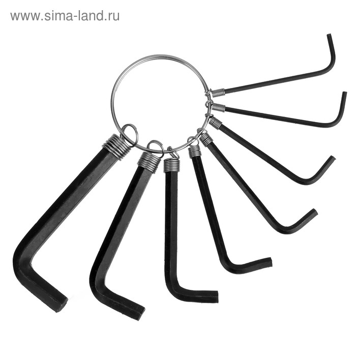 Набор ключей шестигранных на кольце ЛОМ, 1.5 - 6 мм, 8 шт.