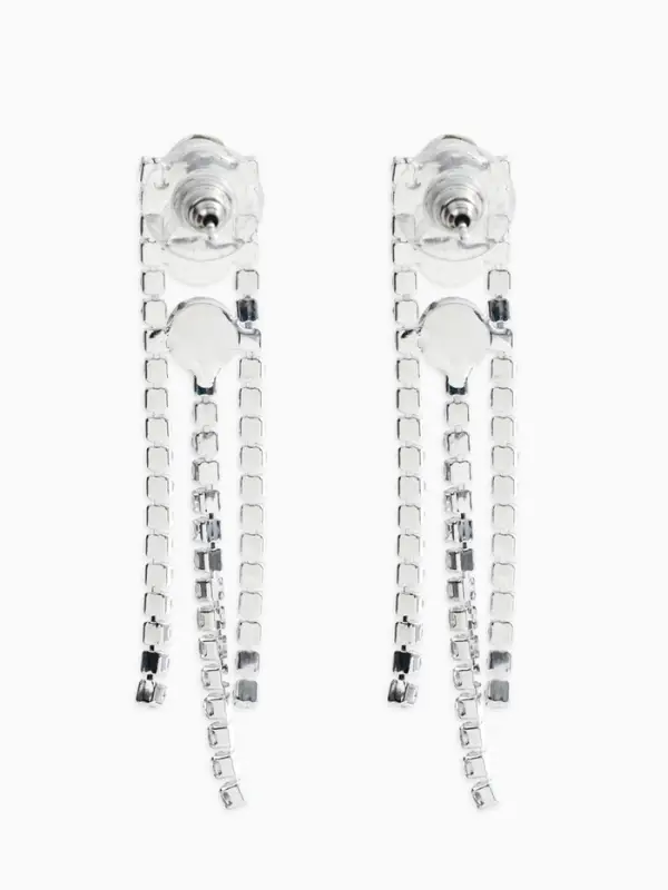 Набор 2 предмета: серьги, колье со стразами &laquo;Лёд. Круги&raquo;, d=13.5 см, белый в серебре