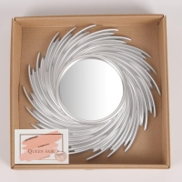 Зеркало настенное &laquo;Солнышко&raquo;, d зеркальной поверхности 11 см, цвет серебристый