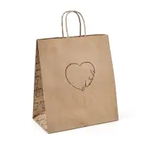 Пакет подарочный крафтовый &laquo;Сердце&raquo;, 22 х 25 х 12 см