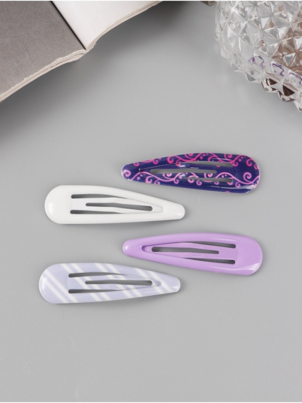 Невидимка для волос "Флора" (набор 8 шт) нежность, 5 см, микс