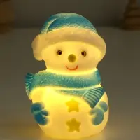 Фигурка светящаяся RISALUX &laquo;Снеговик в голубом&raquo; LED, 3хAG10 7,5х5,5х10 см