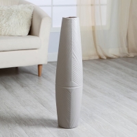 Ваза керамика напольная "Силестайн" узор, d вн. 8 см 11х74 см, серый