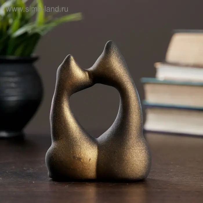 Фигура "Коты Влюбленные с бантиками" черные 5х9х12см