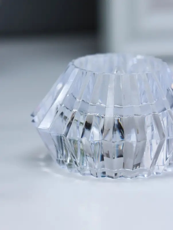 Светодиодная свеча LED "Свеча в чаше" от батареек 3хLR1130, прозрачный 6х6х4 см