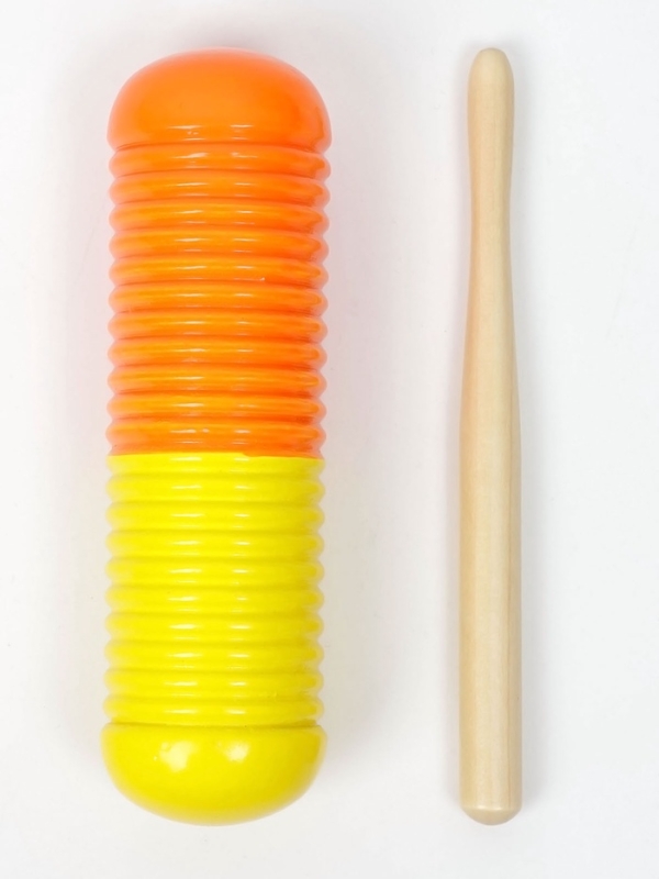 Музыкальный инструмент Гуиро Music Life трещотка, 14 х 4,5 см, желтый с красным